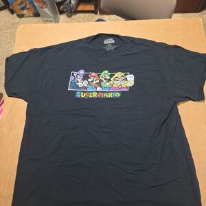 Nintendo Black Super Mario Printed Neck Label Tee 3x